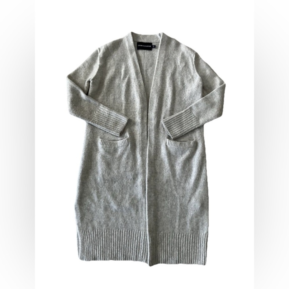 Calvin Klein Ivory Long Open Front Cardigan Sweater | Women’s Small